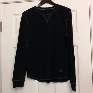 Mens Waffle Knit Long Sleeve Shirt